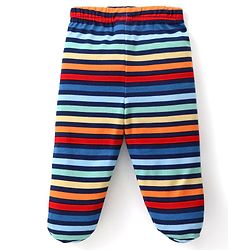 Babyhug Interlock Knit Striped Bootie Leggings with Vehicle & Text Print Pack of 3 - Multicolour