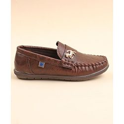 Cute Walk by Babyhug Slip On Formal & Party Wear Shoes with Horse Applique - Coffee