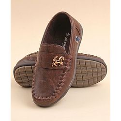 Cute Walk by Babyhug Slip On Formal & Party Wear Shoes with Horse Applique - Coffee