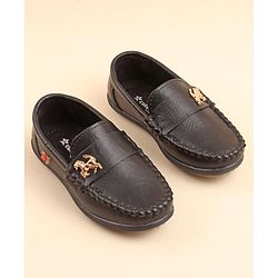 Cute Walk by Babyhug Slip On Formal & Party Wear Shoes with Horse Applique - Coffee