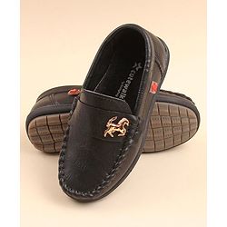 Cute Walk by Babyhug Slip On Formal & Party Wear Shoes with Horse Applique - Coffee