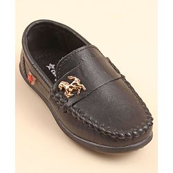 Cute Walk by Babyhug Slip On Formal & Party Wear Shoes with Horse Applique - Black