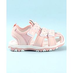 Cute Walk by Babyhug Slip On Hearts Printed Sandals with Velcro Closure - Pink