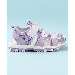 Cute Walk by Babyhug Slip On Hearts Printed Sandals with Velcro Closure - Purple