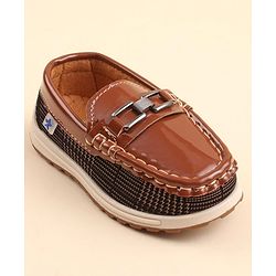Cute Walk by Babyhug Slip On Formal & Party Wear Shoes with Applique - Brown