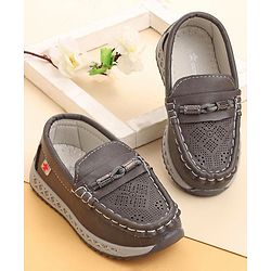 Cute Walk by Babyhug Slip On Loafer Shoes - Grey