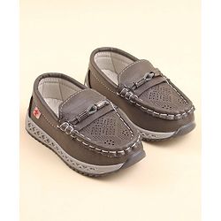 Cute Walk by Babyhug Slip On Loafer Shoes - Grey