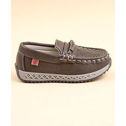 Cute Walk by Babyhug Slip On Loafer Shoes - Grey