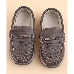 Cute Walk by Babyhug Slip On Loafer Shoes - Grey