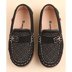 Cute Walk by Babyhug Slip On Loafer Shoes with Star Print - Brown