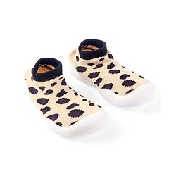 Cute Walk by Babyhug Slip On Socks Shoes with Cheetah Theme Print -  White