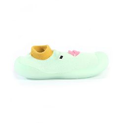 Cute Walk by Babyhug Sock Shoes With Face Design - Green