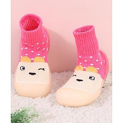 Cute Walk by Babyhug Sock Shoes - Pink
