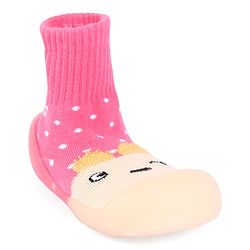 Cute Walk by Babyhug Sock Shoes - Pink