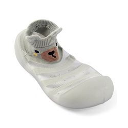 Cute Walk by Babyhug Slip On Socks Shoes  with Teddy Bear Design - Blue