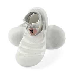 Cute Walk by Babyhug Slip On Socks Shoes  with Teddy Bear Design - Blue