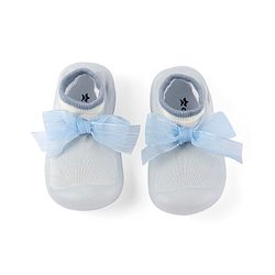 Cute Walk by Babyhug Slip On Socks Shoes with Bow Applique - Blue