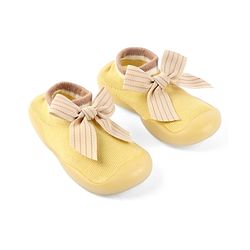 Cute Walk by Babyhug Slip On Socks Shoes with Bow Applique - Blue