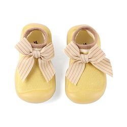 Cute Walk by Babyhug Slip On Socks Shoes with Bow Applique - Blue