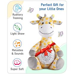 Babyhug Giraffe Music Projector Soft Toy Yellow & Grey - Height 39.5 cm