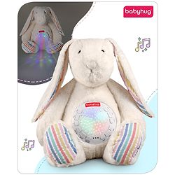 Babyhug Bunny Music Projector Soft Toy White - Height 34 cm