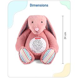 Babyhug Bunny Music Projector Soft Toy - Pink | Plush Bunny With Soothing Light Projector & Lullabies | Perfect Bedtime Companion That Comforts & Relaxes Babies| Height 34cm | BIS Certified