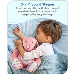 Babyhug Bunny Music Projector Soft Toy - Pink | Plush Bunny With Soothing Light Projector & Lullabies | Perfect Bedtime Companion That Comforts & Relaxes Babies| Height 34cm | BIS Certified