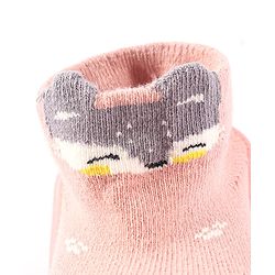 Cute Walk by Babyhug Slip On Socks Shoes with Fox Design - Pink