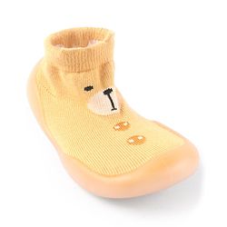 Cute Walk by Babyhug Slip On Socks Shoes with Bear Design - Orange