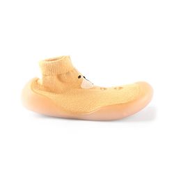 Cute Walk by Babyhug Slip On Socks Shoes with Bear Design - Orange