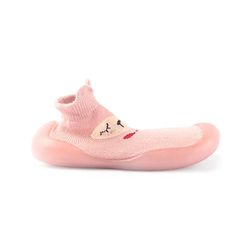 Cute Walk by Babyhug Slip On Socks Shoes with Bear Design - Pink
