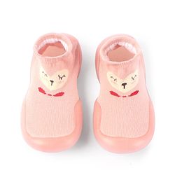 Cute Walk by Babyhug Slip On Socks Shoes with Bear Design - Pink