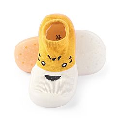 Cute Walk by Babyhug Slip On Socks  Shoes with Tiger Design - Yellow
