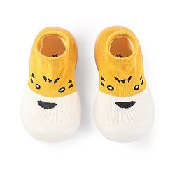 Cute Walk by Babyhug Slip On Socks  Shoes with Tiger Design - Yellow