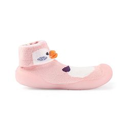 Cute Walk by Babyhug Slip On Socks Shoes with Penguin Design - Pink