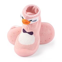 Cute Walk by Babyhug Slip On Socks Shoes with Penguin Design - Pink