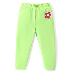 Babyhug Cotton Lycra Full Length Skinny Fit Leggings Floral & Polka Dot Print Pack of 3 - Dark Pink White & Light Green