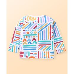 Babyhug Cotton Knit Full Sleeves Printed Night Suit  - White
