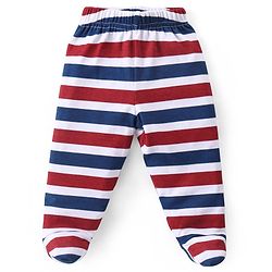 Babyhug Interlock Cotton Knit Striped Footed Bootie Leggings with Koala Bear Print Pack of 3 - Multicolour