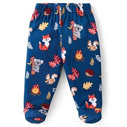 Babyhug Interlock Cotton Knit Striped Footed Bootie Leggings with Koala Bear Print Pack of 3 - Multicolour