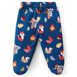 Babyhug Interlock Cotton Knit Striped Footed Bootie Leggings with Koala Bear Print Pack of 3 - Multicolour