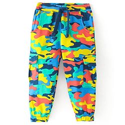 Babyhug Cotton Terry Full Length Lounge Pant with Camouflage Print - Multicolour