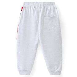 Babyhug Cotton Terry Knit Full Length Lounge Pant with Text Print - Grey