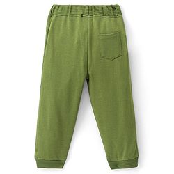 Babyhug Cotton Terry Knit Full Length Lounge Pant with Fox Applique - Green