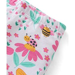 Babyhug Cotton Lycra Three Fourth Leggings with Polka Dots & Floral Print Pack of 3 - Multicolour