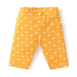 Babyhug Cotton Lycra Three Fourth Leggings with Polka Dots & Floral Print Pack of 3 - Multicolour