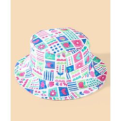 Babyhug Two Layer Cotton Woven Printed Bucket Hat - Multicolor