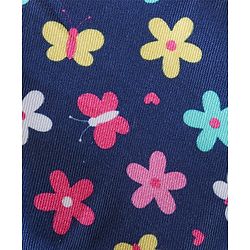 Babyhug Two Layer Cotton Woven Bucket Hat With Floral Print - Navy