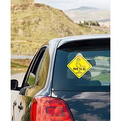 Babyhug Mom To Be On Board And Baby On Board Car Safety Sign With Suction Cup Pack Of 2 - Yellow