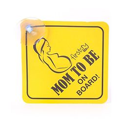 Babyhug Mom To Be On Board And Baby On Board Car Safety Sign With Suction Cup Pack Of 2 - Yellow